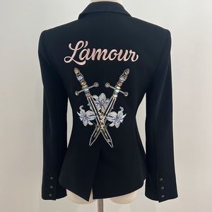 cinq a sept Black Crepe Lamour Pax Jacket. 0